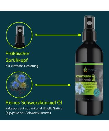 Herbal Land Black Cumin Oil Spray for Dogs 250ml - Cold-Pressed & Filtered - Premium Fur Care & Feeding Solution - Buy Online on SooperMarket.com