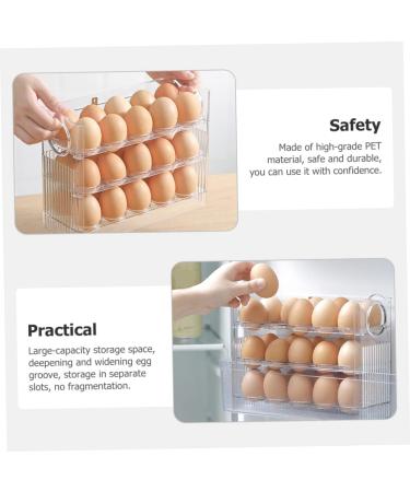 NAMOARLY Egg Storage Box Clear Drawer Plastic Eggs Egg Organizer for Refrigerator Egg Rack Devil Crisper - Buy Online on SooperMarket.com