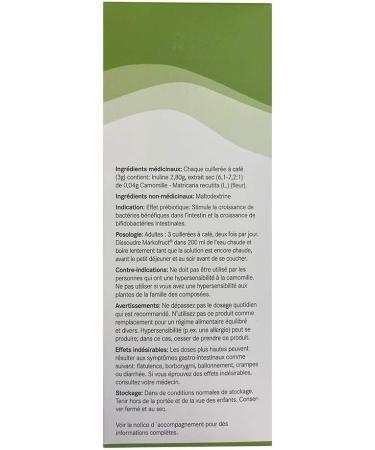 Pascoe - Markofruct Prebiotic Powder to stimulate the growth of healthy bacteria in the gut and the growth of intestinal bifidobacterial Made with Chamomile and inulin (Oligofructose) Dissolves in hot water to drink like a tea 200 g 200 g (Pack of 1) - Buy Online on SooperMarket.com