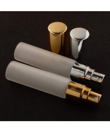 Enslz 6 x 10ml Refillable Frosted Glass Spray Bottles with 2 x 3ml Pipettes - Silver | Perfect for Perfume & Travel - Buy Online on SooperMarket.com