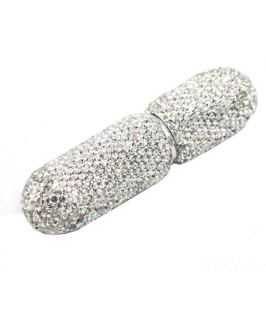 Bestbling Bling Sparkling Rhinestone 6ml Travel Perfume Bottle - Glass Spray Bottle for Cosmetics and Perfume Refill - Aluminum Atomizer Empty Bottle (Silver) BPB02