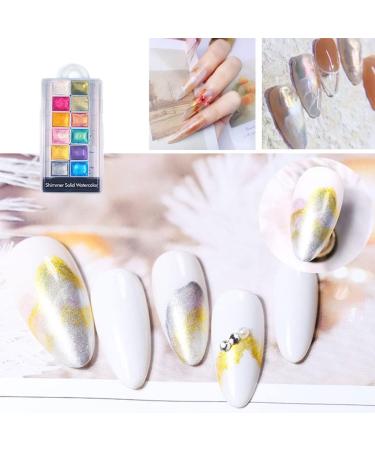 Nail Shiimmer Powder Manicure Solid Pearlescent Pigment Nail Art Dyeing Powder 12Colors nail chrome powder - Buy Online on SooperMarket.com