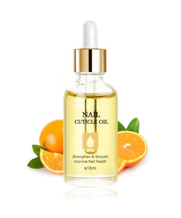 Nail Oil Cuticle with Vitamin E & B Cuticle Oil for Nails Jojoba Nail Cuticle Oil Moisturizes Cuticle and Nail's Skin Strengthens Nails Prevents Hangnails and Chapped 15ML Orange