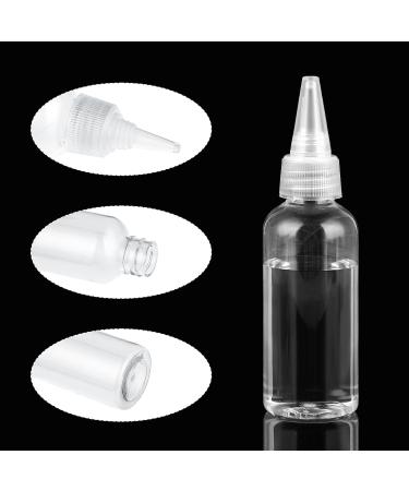 WLLHYF 2oz Applicator Bottle 6pcs Plastic Empty Squeeze Bottles Hair Color Applicator Bottle Transparent Refillable Oil Bottles for Hair Oils Liquids with Twist Top Cap and Labels - Buy Online on SooperMarket.com