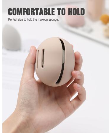 FERYES 2 PCS Makeup Sponge Holder - Silicone Beauty Blender Case for Travel | Khaki & Brown - Buy Online on SooperMarket.com