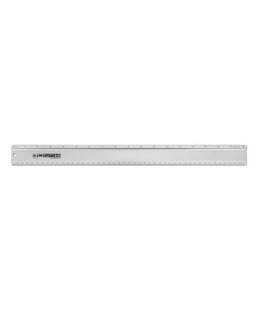 Alumicolor AlumiCutter Aluminum Straight Edge w/ Inch and Metric Calibrations for Office  School  Engineering and Framing  18IN  Silver 18IN Silver