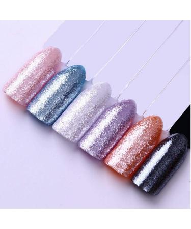 Holographic Nail Powder Holo Rainbow Mirror Effect Nail Pigment Kit for Nail Gel Polish Dipping Tool Purple - Buy Online on SooperMarket.com