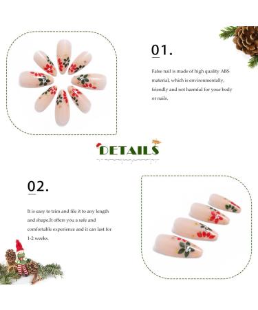 Vatocu Christmas False Nails Short Red Press On Nails - Snowflakes, Elk, Snowman Design - 24pcs - For Women and Girls - Buy Online on SooperMarket.com