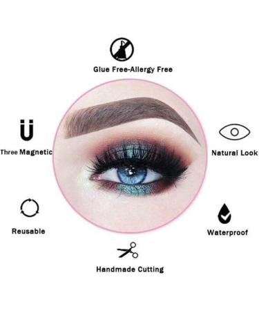 Magnetic Eyelashes natural look 2 Tubes of Black Magnetic Eyeliner and 7 Pairs 3D eyelashes magnetic Reusable False Eyelashes Magnetic Lashes Easy to Wear Waterproof-No Glue Needed 7 Pairs magnetic eyelashes - Buy Online on SooperMarket.com