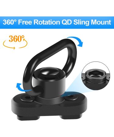 FANGOSS Two Point & Traditional Mlock Sling Rail Mounts with 1.25 Inch QD Push Button Swivel Loop - 2 Pack - Buy Online on SooperMarket.com