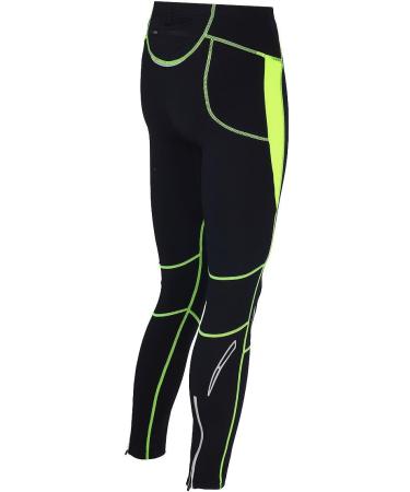 Buy Airtracks Men's Winter Running Pants | Thermo Tight Warm Breathable Reflective - L Black/Neon - International Shipping Available - Buy Online on SooperMarket.com