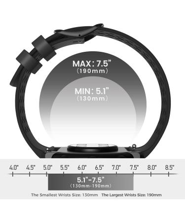 ANBEST Silicone Strap for Polar Vantage M & M2 | Sport Replacement Bracelet for Polar Grit X - Black - Buy Online on SooperMarket.com