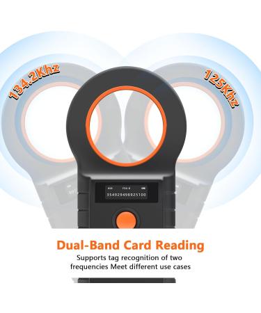 RFID Microchip Reader for Dogs & Cats - Chiplesger 134.2kHz 128 Memory ISO11784/85 Animal Identification - Buy Online on SooperMarket.com
