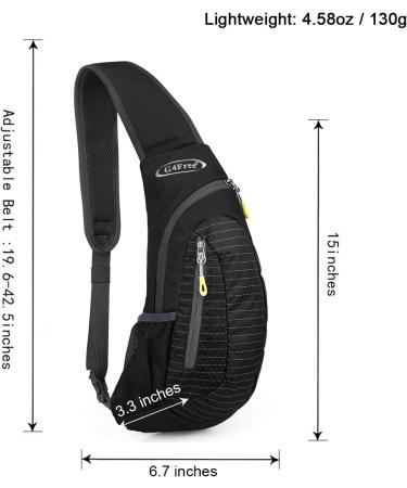 Buy G4Free Light Breast Pocket Sling Backpack - Perfect Travel & Cycling Bag | Black Triangle Shoulder Pack - Buy Online on SooperMarket.com