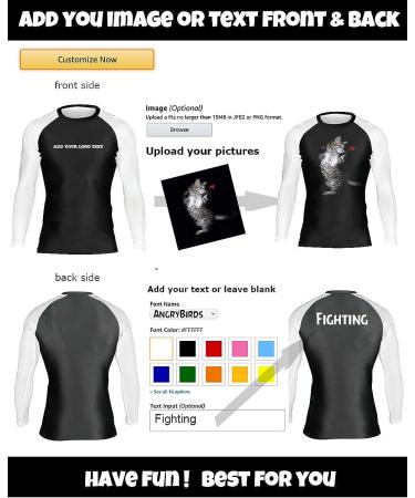 Custom Front & Back Print BJJ Foundation Rash Guard - Black, XL No Gi Jiu Jitsu Rashguard - Buy Online on SooperMarket.com