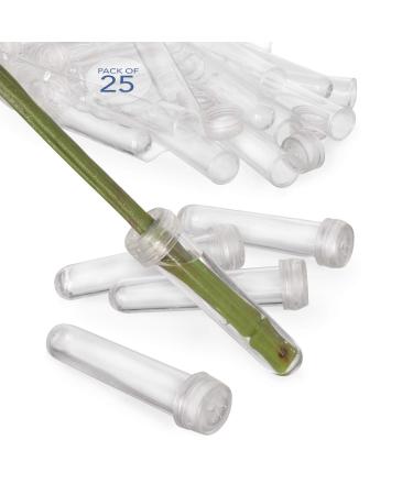 Royal Imports Floral Water Tubes/Vials for Flower Arrangements Clear - 3 (1/2 Opening) - Standard - 25/Pack - w/Caps 3 Clear (Standard)