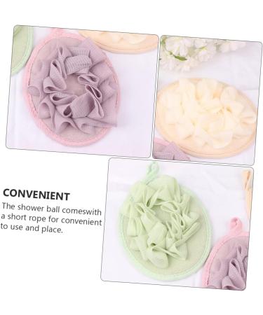NOLITOY 4pcs Pure Flower Bath Ball Shower Sponges | Premium Mesh Loofah for Luxurious Bathing | Soft & Effective Bubble Maker Spa Experience - Buy Online on SooperMarket.com