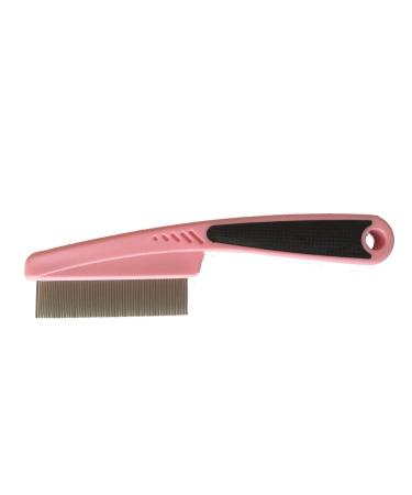 Dog Cat Pet Fine Metal Tooth Flea Comb (Pink)