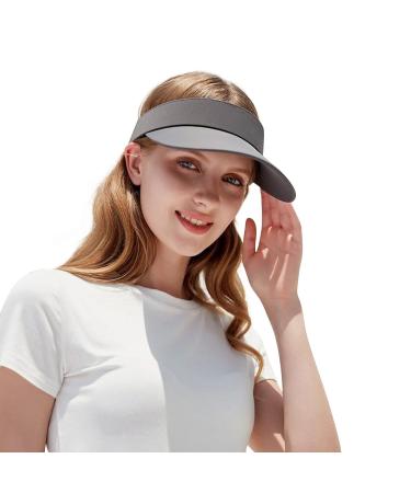 Clape UV Protection Visor Cap Quick-drying Outdoor sun vision. Adjustable sport sun visor summer sunshield sunbar golf tennis cap unit size RNKD01-DARK Gray