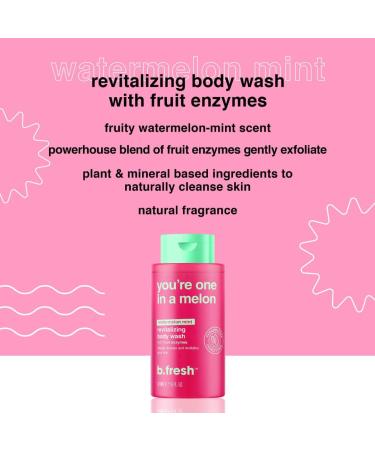 Buy b.fresh Exfoliating Body Wash - You re One In A Melon Shower Gel for Men & Women | Revitalizing 16 Fl Oz with Fruit Enzymes | International Shipping - Buy Online on SooperMarket.com