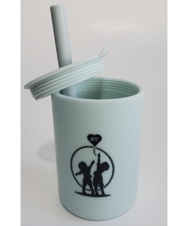 Silicone Toddler Training Cup | Sippy Cup with Straw | Non-Slip & Unbreakable | BPA-Free | Ice Blue with BFF Logo - Buy Online on SooperMarket.com