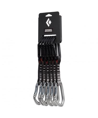 Black Diamond Hotforge Hybrid Draw Carabiner Quickpack 12cm (6 Pack), Hotforge Straightgate (top) and Hotforge Bentgate (Bottom) Light Gray