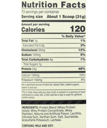 OPTIMUM NUTRITION Gold Standard 100% Whey Protein Powder From Whey Isolates Vanilla Ice Cream 2270 gram - Buy Online on SooperMarket.com