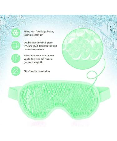 Gamufw Cooling Eye Mask Hot Cold Therapy Gel Eye Mask for Puffy Eye Migraine Relief Headache Dark Circles Dry Eyes Swollen Eyes Sinus Pain (Green) - Buy Online on SooperMarket.com