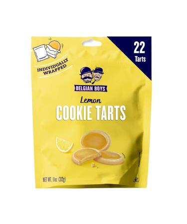 Belgian Boys Lemon Cookie Tarts, Lemon Jam Shortbread Cookies, Individually Wrapped Treats, Non-GMO, No Preservatives (22 Tarts per Pouch) Lemon 11 Ounce (Pack of 1)