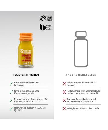 Buy Monastery Kitchen Bio Ingwer Shot Kurkuma - 28x30ml Vegan Turmeric & Ginger Shots | Natural & Additive-Free Energy Boost - Buy Online on SooperMarket.com