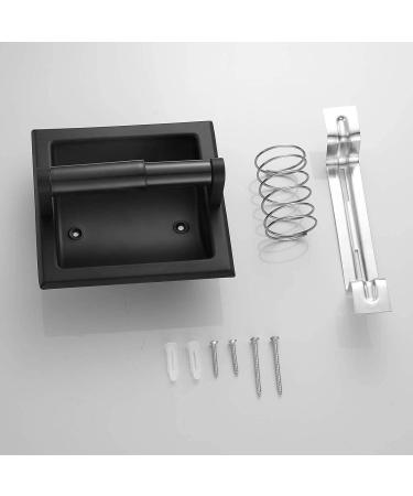 Recessed Toilet Paper Holder Wall Toilet Paper Holder Brushed Nickel Recessed Toilet Tissue Holder Includes Rear Mounting Bracket Black - Buy Online on SooperMarket.com