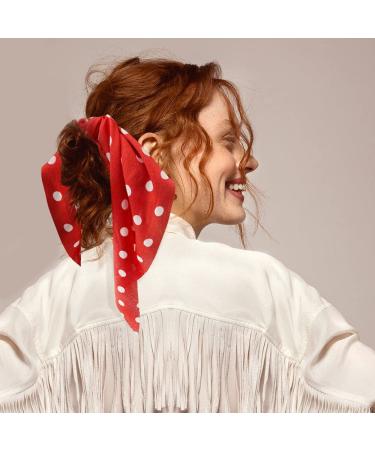 NAIHOD 10Pcs Floral Chiffon Hair Scarf Scrunchies - Women & Girls Elastic Hair Ties with Bowknot - Buy Online on SooperMarket.com