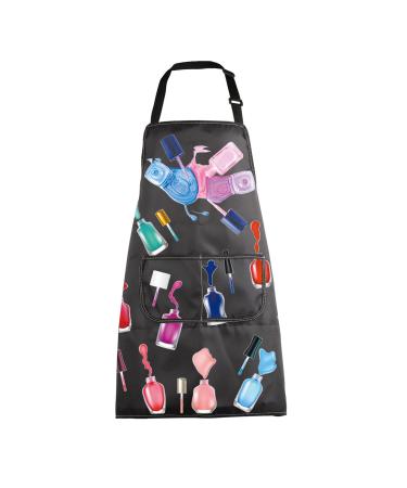 MBMSO Nail Tech Apron Manicurist Apron Nail Cosmetology Gift for Nail Technician Nail Artist Nail Techs Add Polish to Life Nail Apron-black Standard