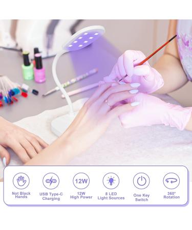 AORAEM 12W LED Nail Lamp Portable Gel Light Dryer | Professional Gooseneck Nail Polish Light for Gel Nails (BB-White) - Buy Online on SooperMarket.com
