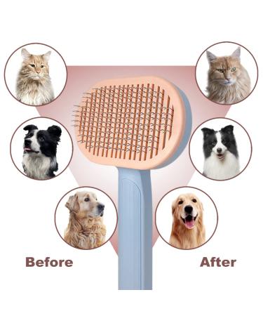 Self-Cleaning Cat Brush for Long & Short Hair - Removes Loose Fur & Dirt - Blue - Buy Online on SooperMarket.com