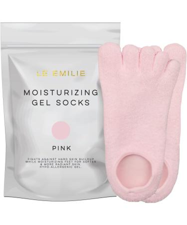 Moisturizing Gel Heel Socks - Heal Dry Cracked Feet | Lavender & Jojoba Infusion | Perfect Gift (1 Pair Pink - Buy Online on SooperMarket.com