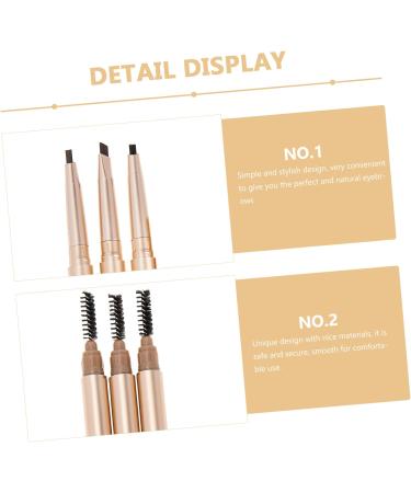 CANIGHT 3pcs Double Ended Eyebrow Pencil Brow Pencil Black Makeup Pen for Eyebrow Makeup Eyebrow Pencil Abs - Buy Online on SooperMarket.com