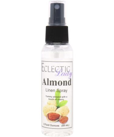 Almond Linen Spray 4 ounces - Eclectic Lady Sheet and Linen Spray - No Artificial Colors Parabens or Preservatives - Long-Lasting Scent for Bed Fabric & Pillow 4 Fluid Ounces