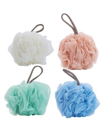 Cabilock 4pcs Cleaning Sponge Bath Sponge Swirl Shower Scrunchie Bathroom Bath Sponge Scrub Shower Balls Body Sponge Shower Scrubber Mesh Shower Bath Ball Frosted Men and Women Accessories