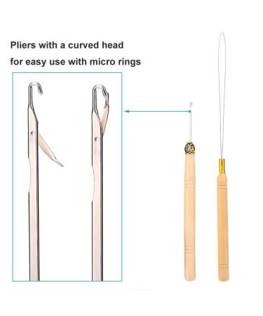Filfeel Hair Extension Kit - 500pcs Micro Rings Tongs & Loop Tip - Premium Beige Hair Extensions Accessories for Easy Application - Buy Online on SooperMarket.com