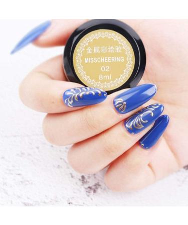 Nail Painted Gel - 8ml / Bottle Nail Painted Gel Metallic Nail Art UV Varnish Lacquer(02-golden) - Buy Online on SooperMarket.com