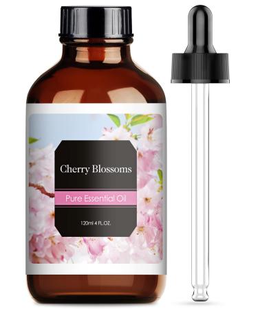 Cherry Blossom Essential Oil 120ml (4 Fl Oz) Pure & Natural Cherry Blossom Fragrance Oils Aromatherapy Cherry Blossom Oils for Diffuser Candle Making Soap Perfume