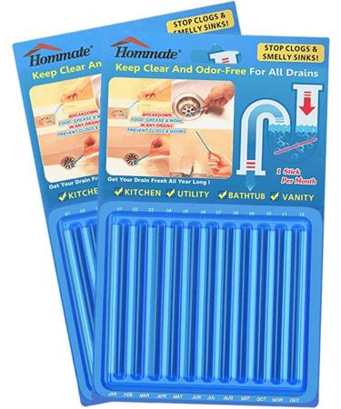 DRAIN STICKS FOR UNBLOCKING - 12 Pack - Enzyme Foam Pipe Cleaner & Unblocks Clogged Drains | Make Drains Flow Easy Sticks | Outdoor Drain Unblocker | Foaming Kitchen & Toilet Drain Cleaner