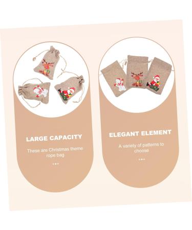 KOMBIUDA 6pcs Christmas Sack Bags Drawstring Christmas Bag Multipurpose Storage Bags Elk Burlap Bag - Buy Online on SooperMarket.com