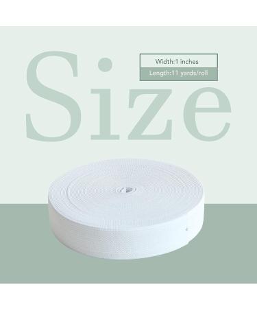 White 1 Inch Elastic Spool - 11 Yards | High Elasticity for Sewing Waistband, Pants, Dress, Swimwear, Crafts DIY - Buy Online on SooperMarket.com
