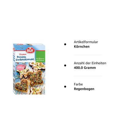 Rainbow Sugar Sprinkles - Colorful Gluten-Free Cake & Dessert Decorations (2 Pack 400g) - Buy Online on SooperMarket.com