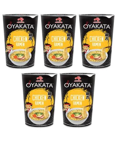 Oyakata Instant Pot Noodles Certified Palm Oil Chicken Ramen 66g (Pack of 5) + FabFinds Mug