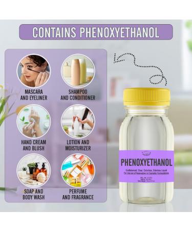 PHENOXYETHANOL EcoBalanced Preservative - Clear Odorless Liquid for Homemade Cosmetics & Crafts - 4.23 Oz - International Shipping Available - Buy Online on SooperMarket.com