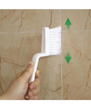 2pcs V Shaped Grout Cleaner Brush Handheld Stiff Bristle Crevice Cleaning Brush Multifunctional Shower Scrub Tool for Tile Floors Tracks Door Slot Bathroom Kitchen - Buy Online on SooperMarket.com