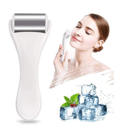 Ice Roller for Face & Eye,Puffiness,Migraine,Pain Relief and Minor Injury,Skin Care Products Stainless Steel Face Massager Ice Roller Massager (White) Face Roller